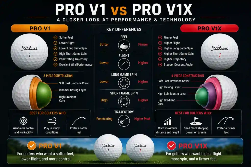 Pro V1 vs Pro V1x - Structure, Speed and more